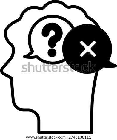 Doubt and Rejection Concept with Head Silhouette