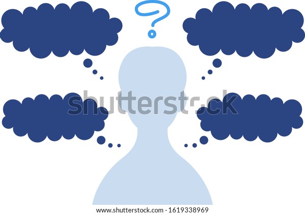 Doubt Thinking Man Silhouette Speech Bubble Stock Vector (Royalty Free ...