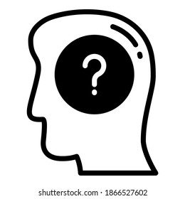 doubt vector glyph icon, school and education icon
