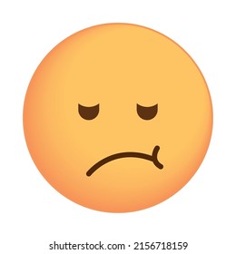 doubtful emoji face icon isolated