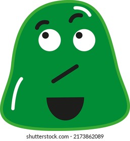 Doubtful green monster, illustration, vector on a white background.