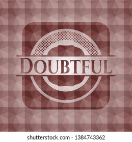 Doubtful red geometric emblem. Seamless.