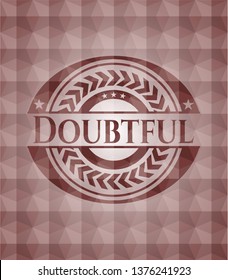 Doubtful red seamless emblem with geometric pattern.
