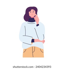 Surgen dudas sobre la seriedad de los caracteres. Ilustraciones vectoriales planas aisladas en fondo blanco