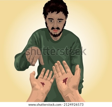 Doubting Thomas Reaching Out to Touch the wounds on Jesus' Hands (John 20:24-27)