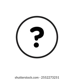 Signo de contorno de Vector en blanco y negro del icono del Botón de las dudas