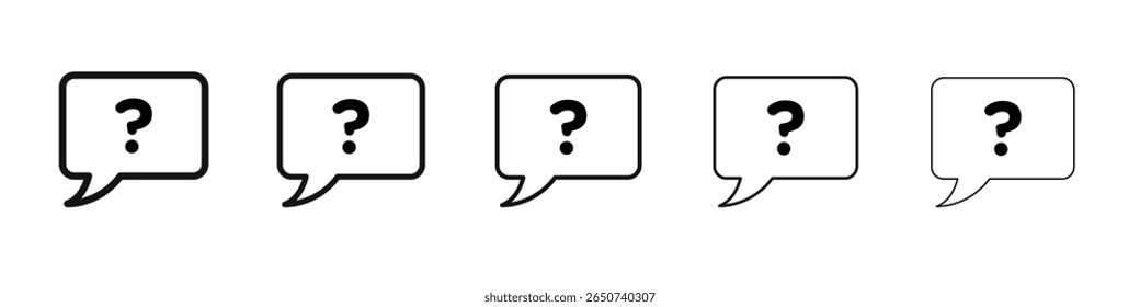 Logotipo del conjunto de ilustración plana del icono del Botón de las dudas