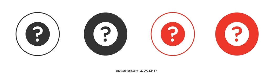 Símbolo de icono de Botón de dudas en negro. Vector de diseño de iconos stock