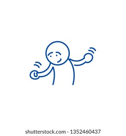 Doubts line icon concept. Doubts flat  vector symbol, sign, outline illustration.