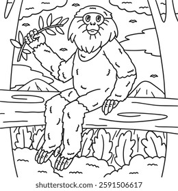 Douc Langur Monkey Animal Coloring Page for Kids 
