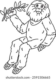 Douc Langur Monkey Animal Isolated Coloring Page 