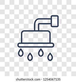 douche icon. Trendy linear douche logo concept on transparent background from Hygiene collection