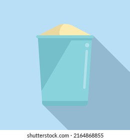 Dough bucket icon flat vector. Bread knead. Pastry baking