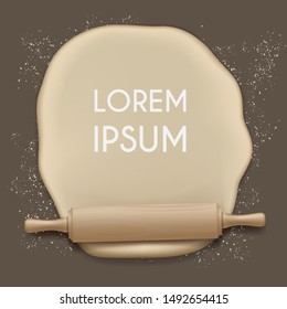 Dough with circle rolling pin illustration