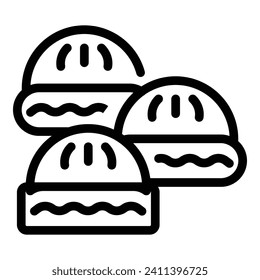 Dough dumplings icon outline vector. Beef cook. Variety asian gyoza