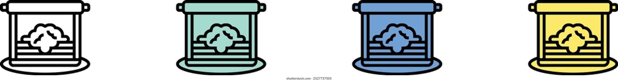 dough icon. Outline, Green, Blue and Yellow Style Design Isolated On White Background