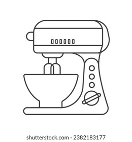 Dough mixer icon vector. Stand mixer icon on white background. Cream mixer with bowl symbol in line and flat style. Vector illustration