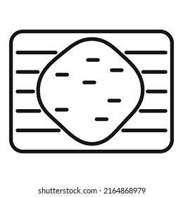 Tos en el vector de contorno de icono de madera. Torta de trigo. Corneado pastoso