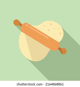 Dough pie icon flat vector. Bread flour. Roll cake