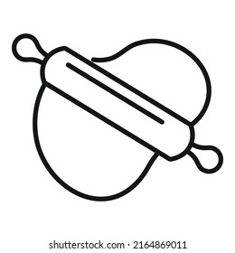 Husten-Kuchen-Symbol-Umrandungsvektor. Brotmehl. Roll-Kuchen