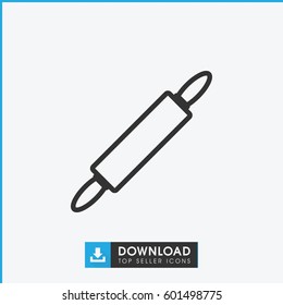 dough pin icon. simple outline dough pin vector icon. on white background.