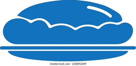 Dough pizza icon, making pizza dough icon blue vector