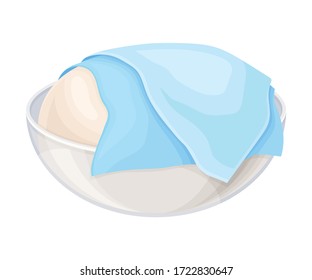 Dough Rested Under Overlay for Bread Cooking Vector Illustration