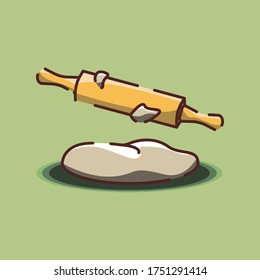 dough roll is ready to roll it's dough with light green background
