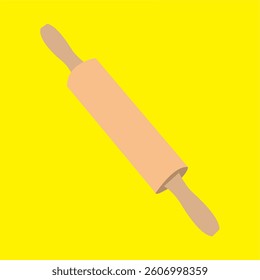 Dough Roller Design, with yellow background. Simple vector illustration design.