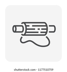 Dough roller icon for cooking design, editable stroke.
