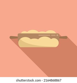 Dough Roller Icon Flat Vector. Bread Flour. Roll Wheat