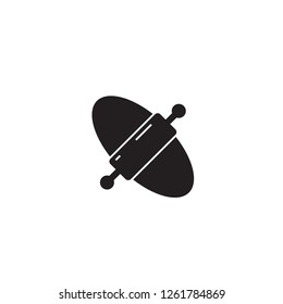 Dough rolling pin black vector concept icon. Dough rolling pin flat illustration, sign