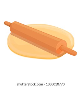 Dough and rolling pin, cuisine icon. Cartoon of dough vector icon for cuisine web design isolated on white background