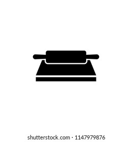 Dough Rolling Pin. Flat Vector Icon illustration. Simple black symbol on white background. Dough Rolling Pin sign design template for web and mobile UI element