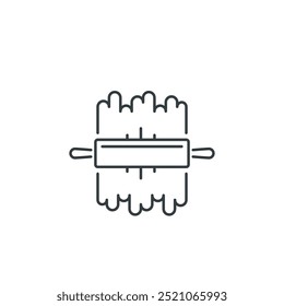 Dough, rolling, pin, flour, kitchen, cooking, cook icon, vector illustration