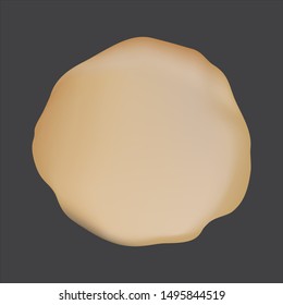 Dough, rolling pin and flour on table, 3d realistic top view. Vector dough kneading with rolling pin, bakery and patisserie or baker shop poster, wheat and rye bread baking