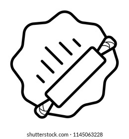 Dough rolling pin icon .