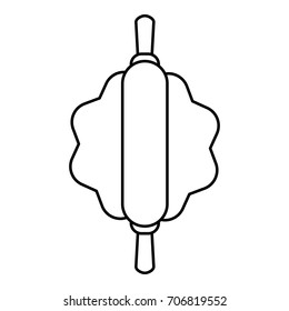 Dough rolling pin icon. Outline illustration of dough rolling pin vector icon for web design isolated on white background