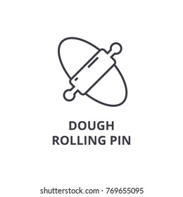 dough rolling pin line icon, outline sign, linear symbol, vector, flat illustration