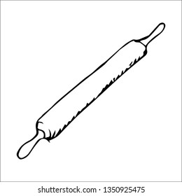 dough rolling pin vector sketch