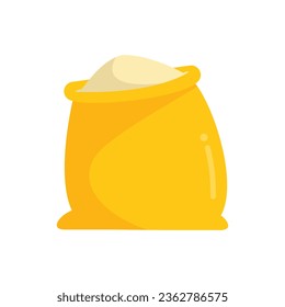 Dough sack icon flat vector. Bread flour. Roll wheat isolated