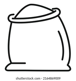 Dough sack icon outline vector. Bread flour. Roll wheat
