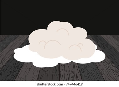 Dough in table. Piece of dough. Baker product. Vector illustration.