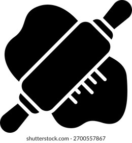 Teigvektor-Design im modernen Stil, Brotzubereitung und Backzutaten-Konzept, Backprozess-Illustration. Glyphensymbol
