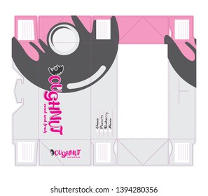doughnut 2 pack modern packaging design with Die-cut Template