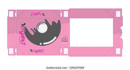 doughnut 6 pack modern packaging design with Die-cut Template