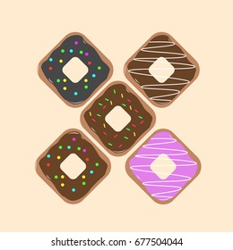 doughnut box colors vector eps 10