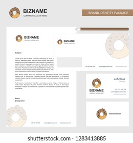 Doughnut Business Letterhead, Envelope and visiting Card Design vector template