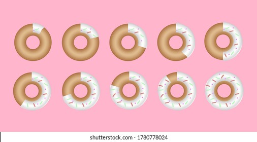 doughnut chart diagram in percentage for using in infographic or business