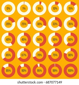 doughnut chart diagram in percentage for using in info graphic, flat design